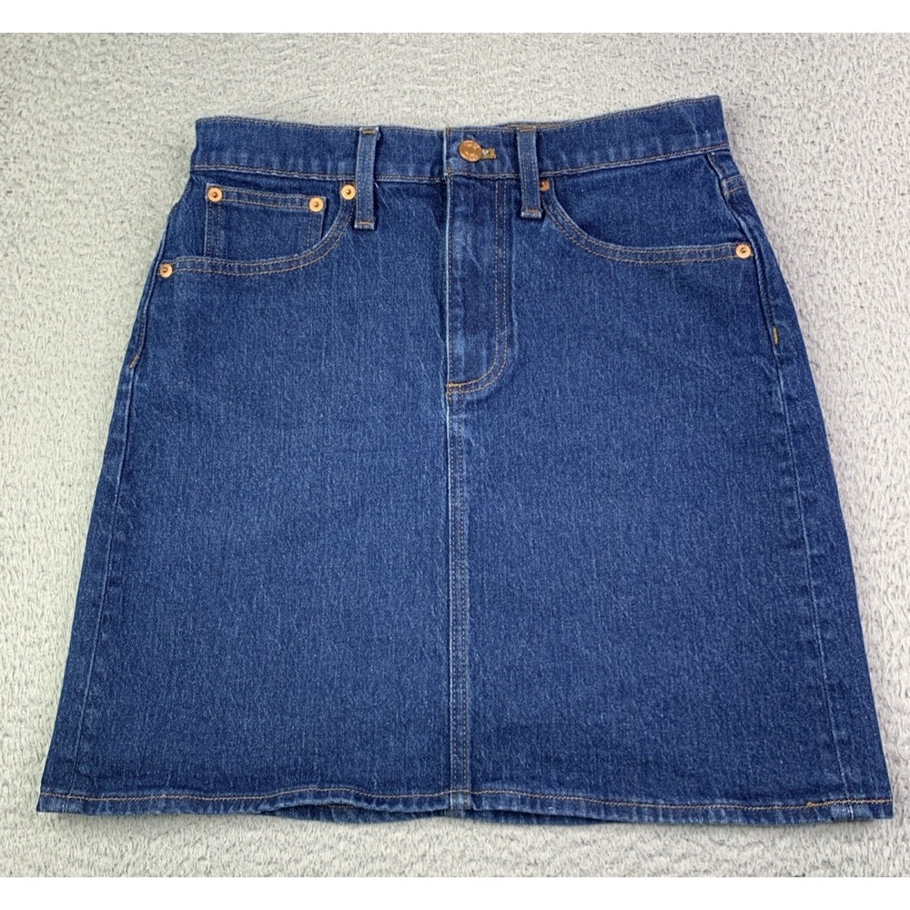 J.Crew Jean Skirt Womens Size 27 Pockets Cotton Blend Western Casual Preppy